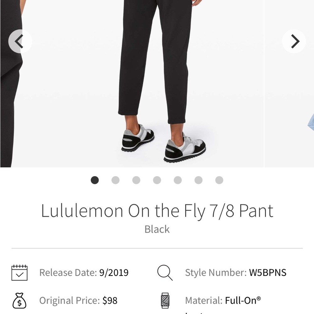 lululemon athletica Women’s On the Fly 7/8 Pant - Black